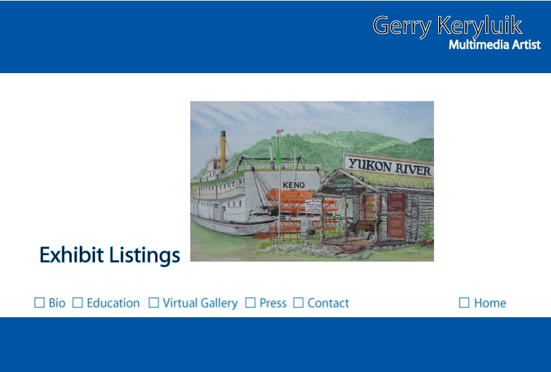Cover Page of Gerry Keryluik Website from 2008